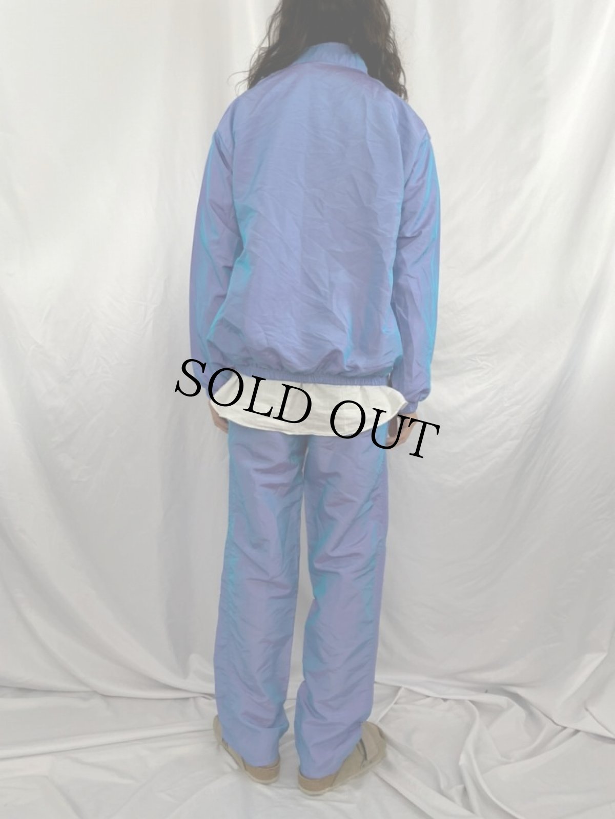 画像4: 90's SURF STYLE USA製 シャイニーハーフジップジャケット/パンツ SETUP (4)