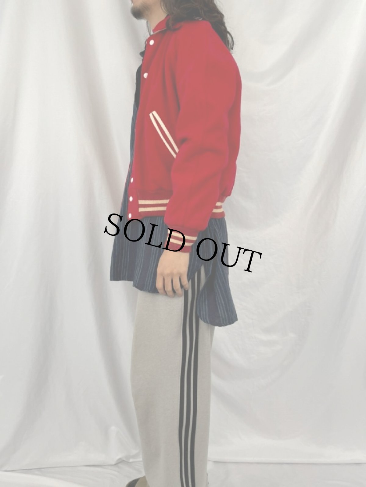 画像3: 60〜70's 襟付き ウールスタジャン (3)