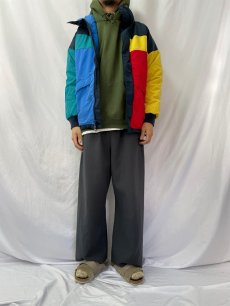 画像2: 80's WOOLRICH USA製 クレイジーパターン ナイロンダウンジャケット M (2)