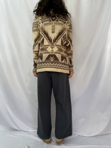 画像4: RALPH LAUREN ネイティブ柄 ショールカラー コットンニットカーディガン (4)