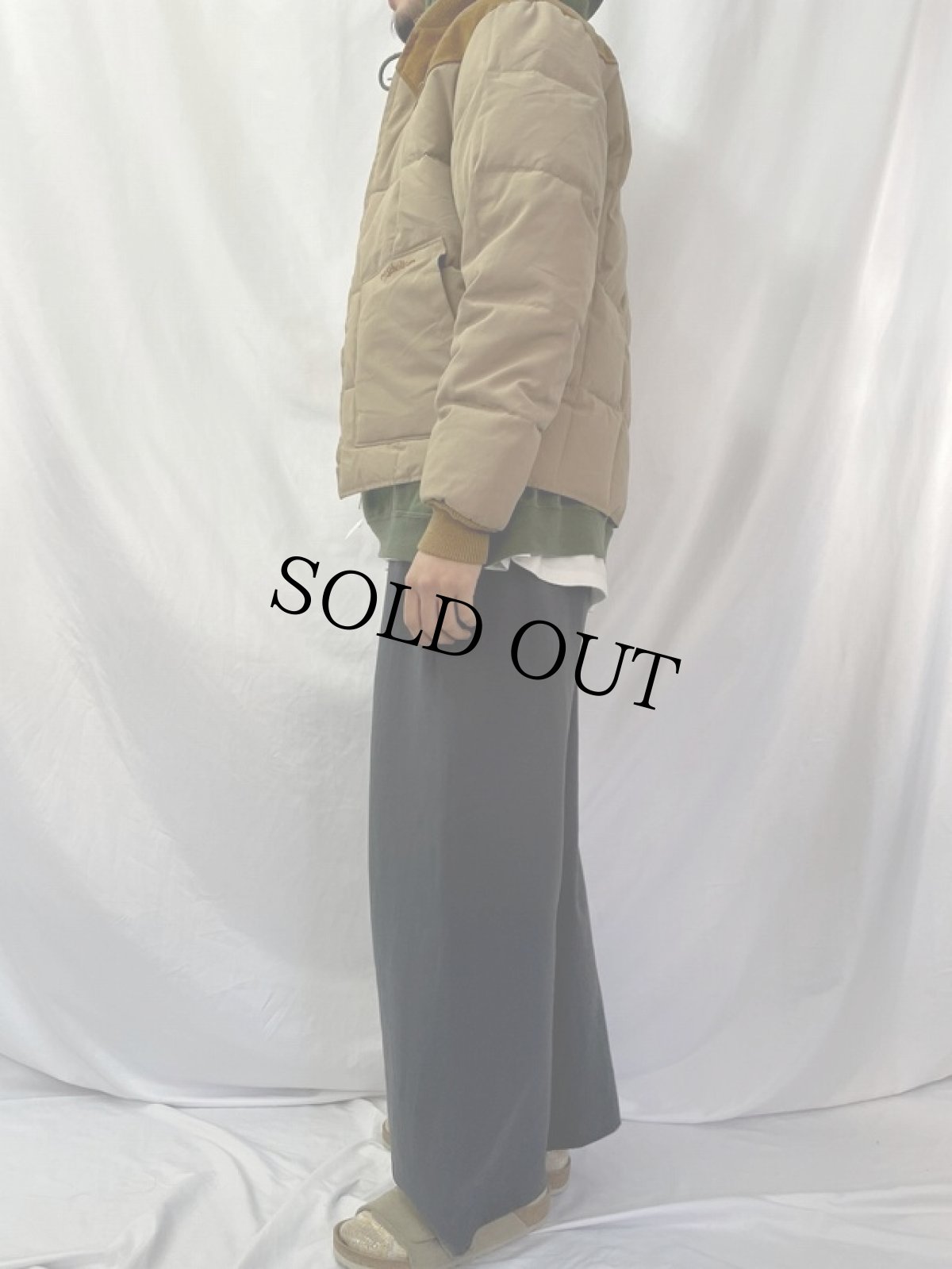 画像3: 80's Schott ヌバックウエスタンヨーク切り替え ダウンジャケット M (3)