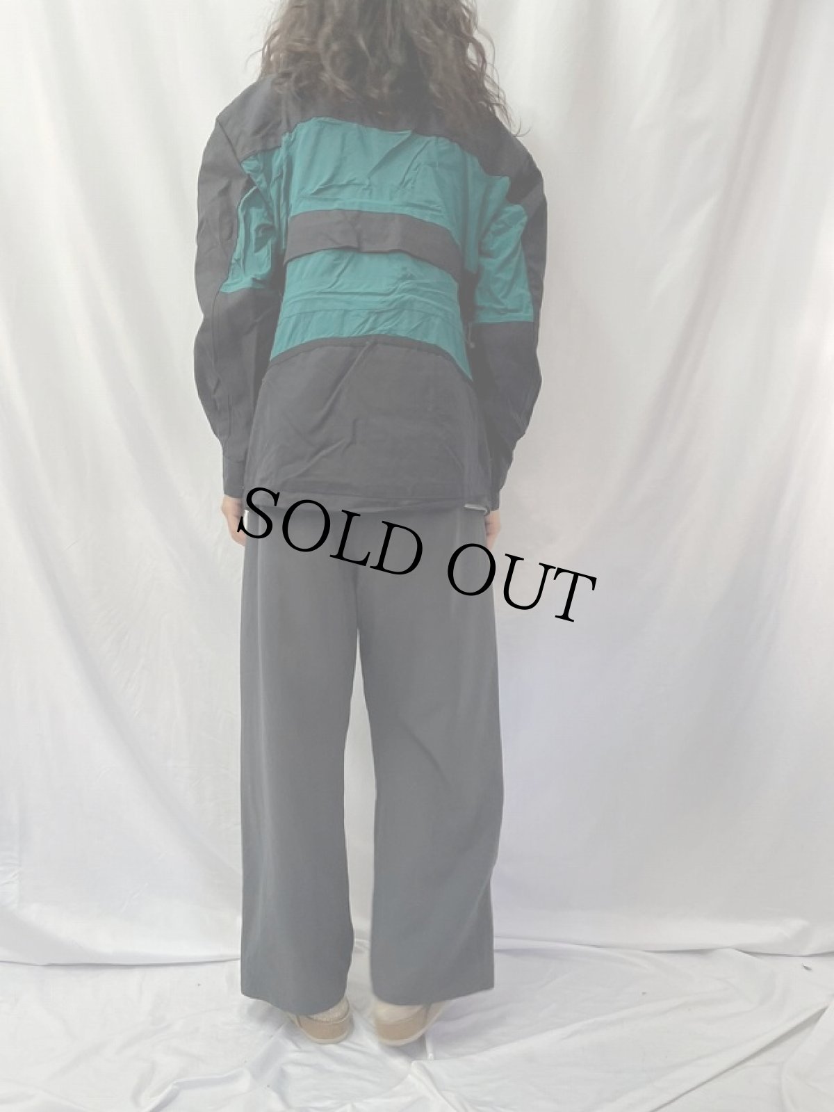 画像4: 90's 2トーン ナイロンプルオーバースキージャケット L (4)