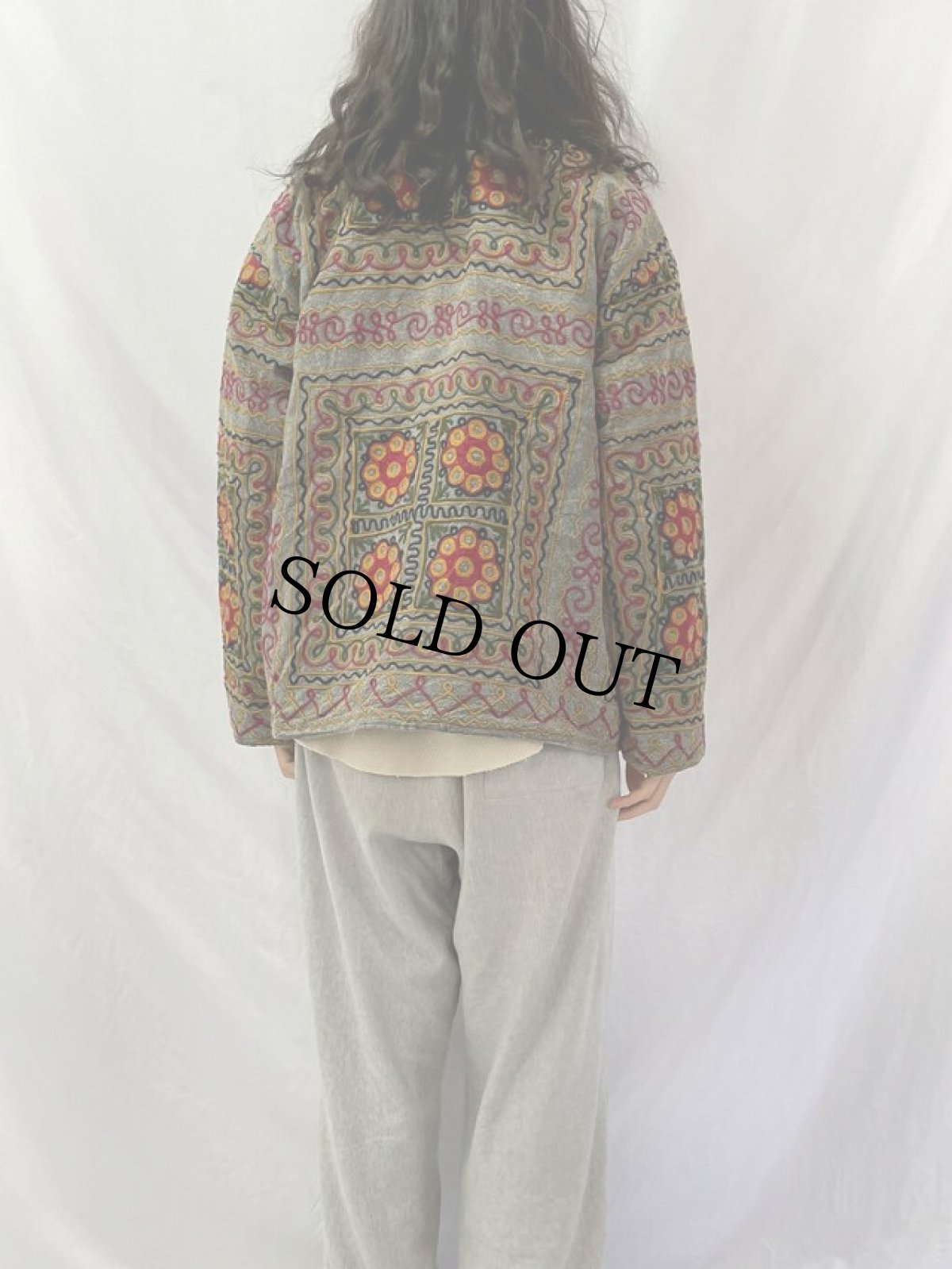 画像4: 総柄刺繍 コットンマオカラージャケット (4)
