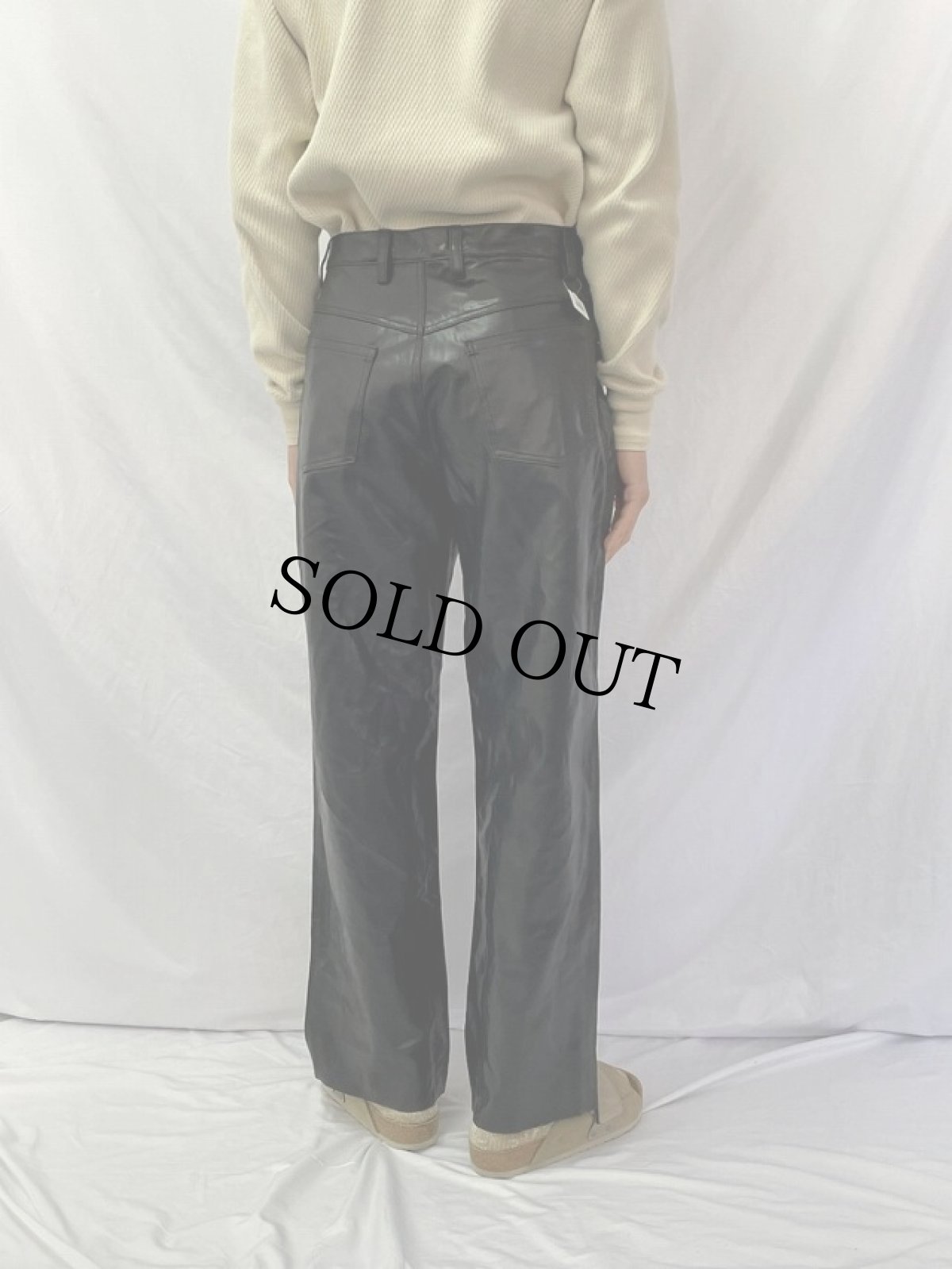 画像4: フェイクレザーパンツ W33 (4)