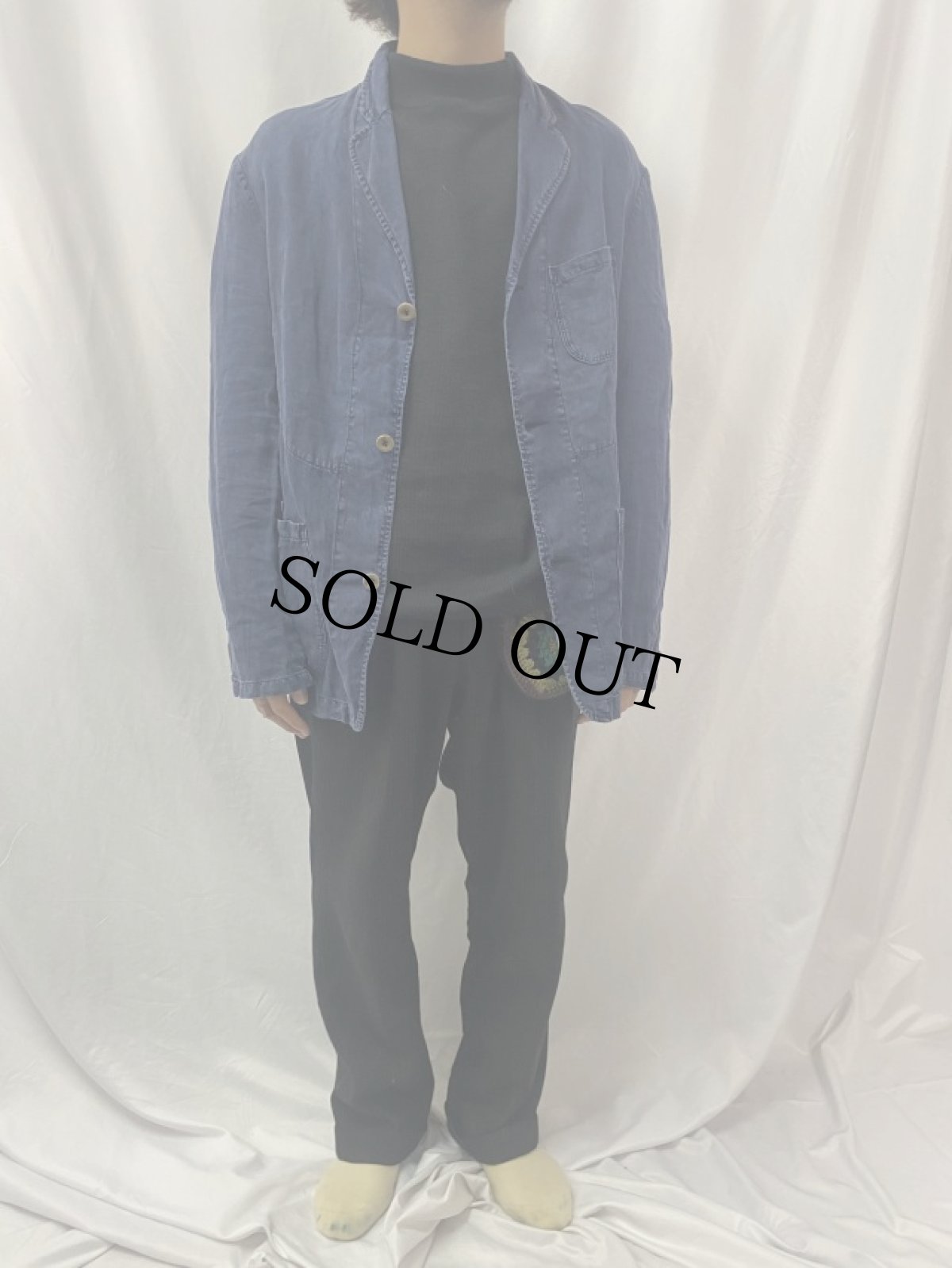 画像2: POLO Ralph Lauren インディゴリネン テーラードジャケット LL (2)