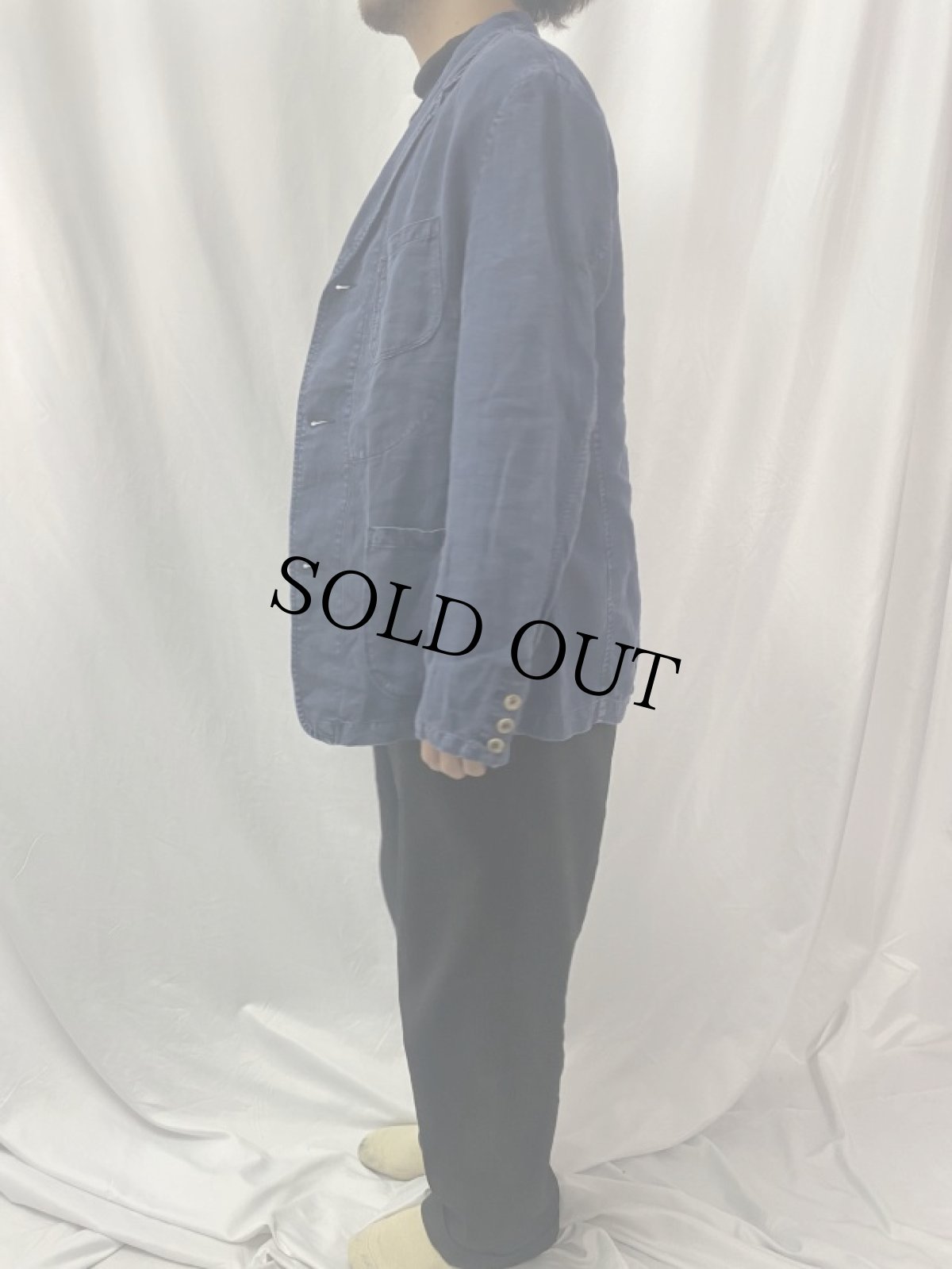 画像3: POLO Ralph Lauren インディゴリネン テーラードジャケット LL (3)