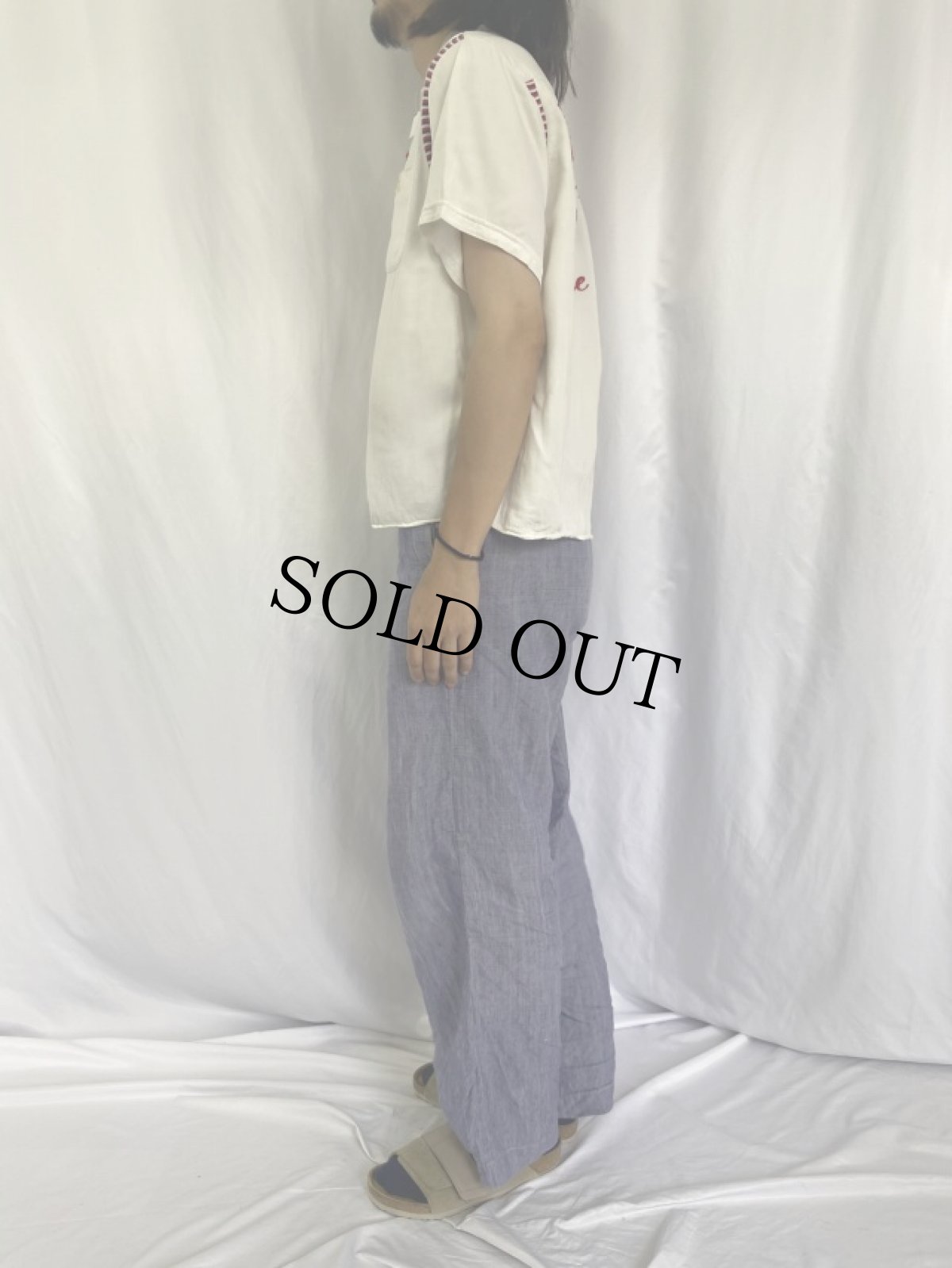 画像3: 50〜60's George London "Passaic DIV." チェーン刺繍 ボーリングシャツ M (3)