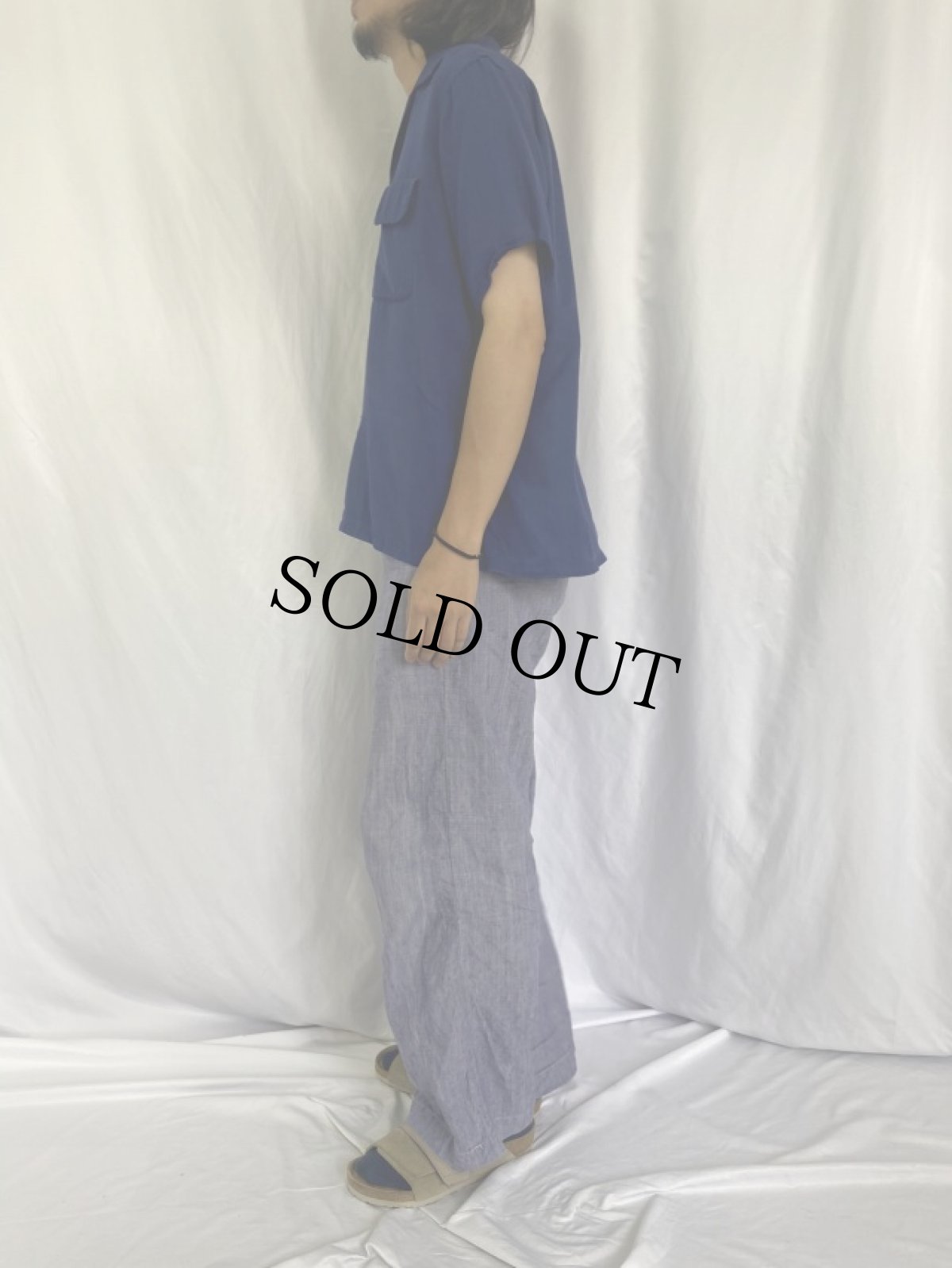 画像3: 50's ARROW USA製 レーヨンギャバジン オープンカラーシャツ (3)