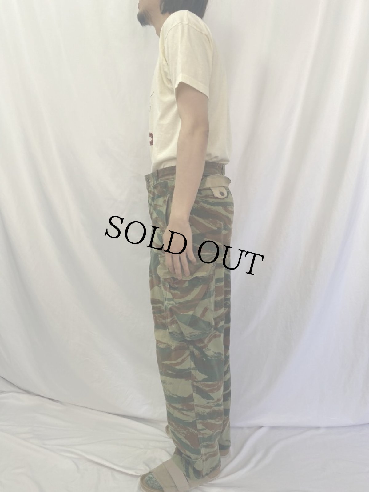 画像3: 60's FRENCH ARMY M-47 リザードカモ ヘリンボーンツイル カーゴパンツ W31 (3)