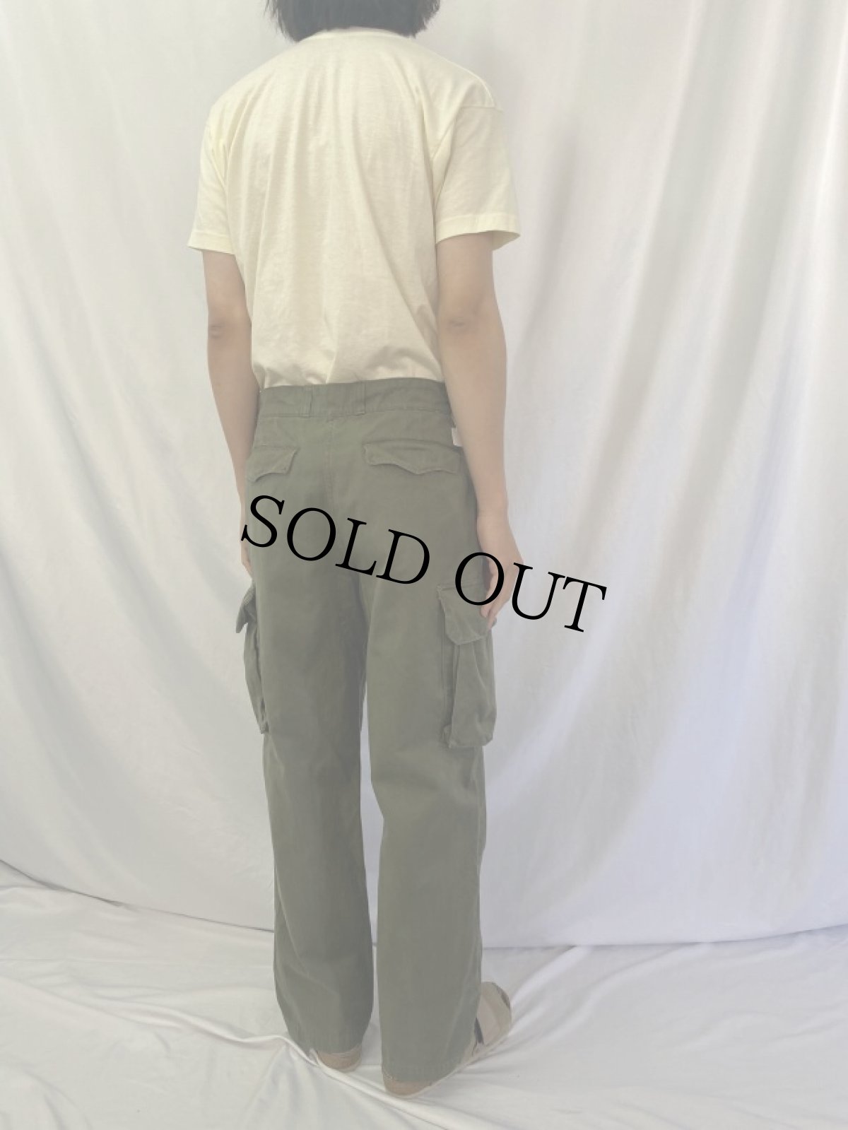 画像4: 60's FRENCH ARMY M-47後期 ヘリンボーンツイル カーゴパンツ W33 (4)