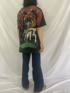 画像4: 90's LIQUID BLUE USA製 "ドラゴン" 大判プリントTシャツ XXL (4)