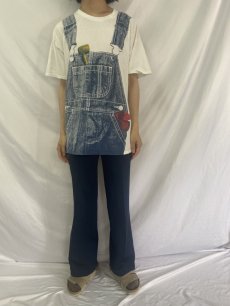 画像2: 90's〜 デニムオーバーオールプリントTシャツ (2)