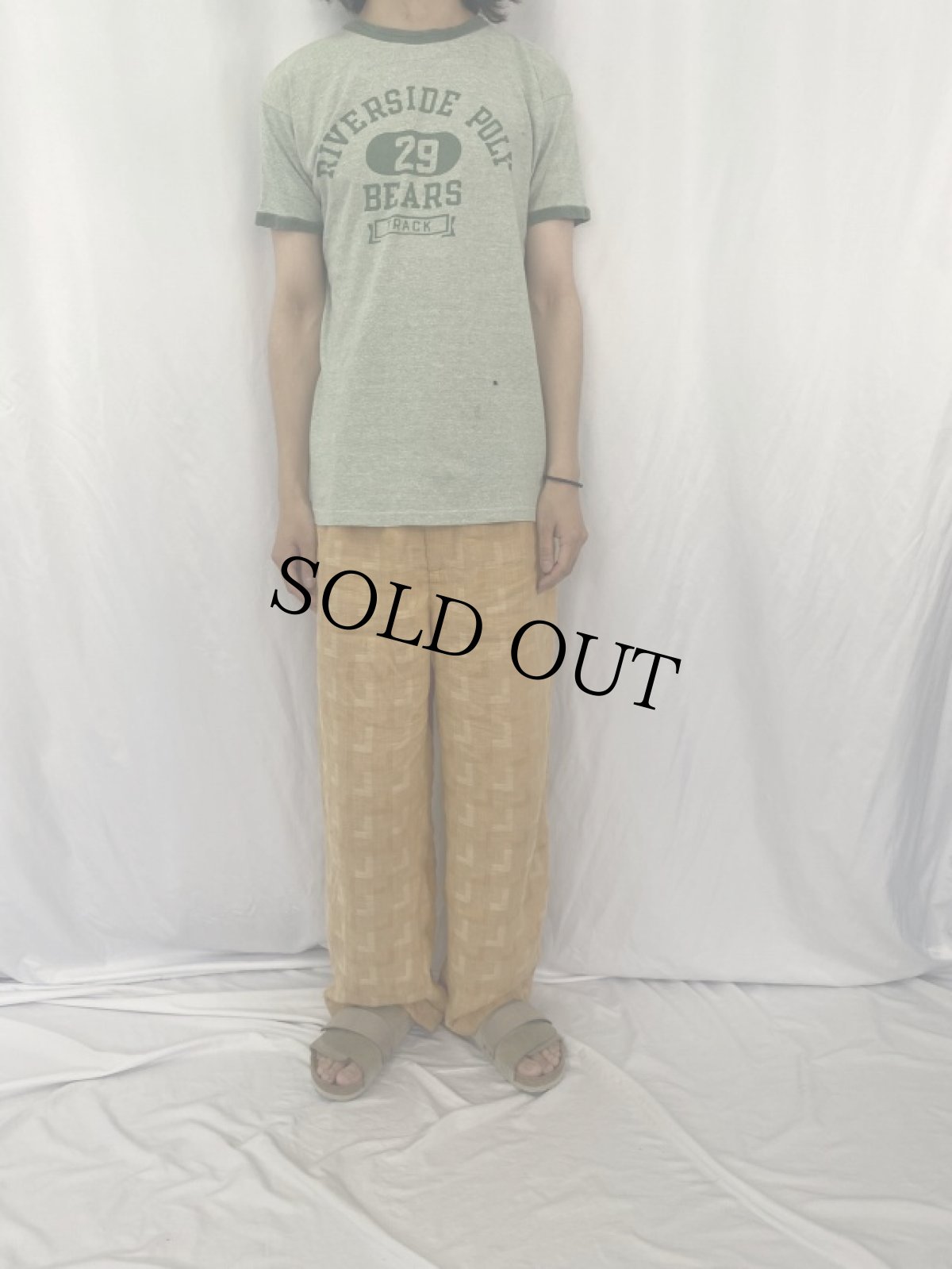 画像2: 70s~80's Champion バータグ USA製 "RIVERSIDE POLY BEARS" リンガーTシャツ L (2)