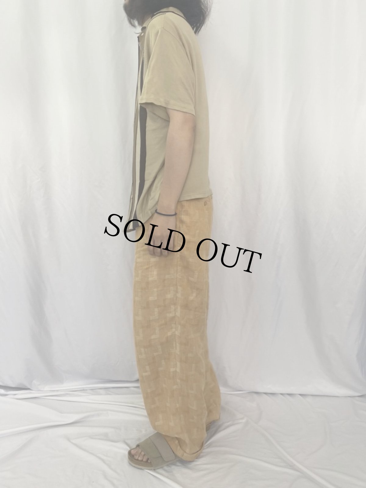 画像3: 70's ストライプ柄 ポリエステルニットシャツ (3)