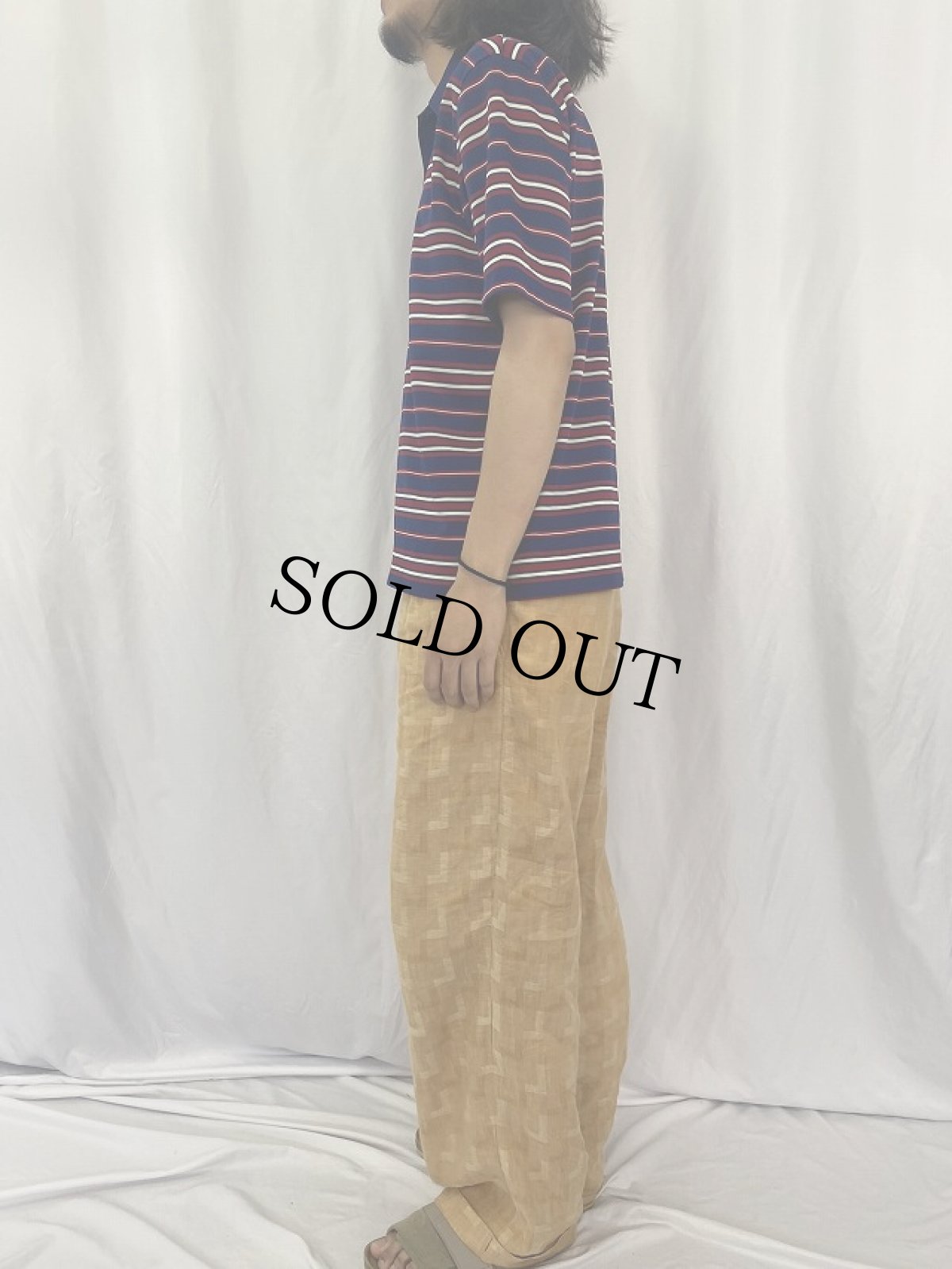 画像3: 70's Lord Jeff USA製 ボーダー柄 ポリエステルポロシャツ XL (3)