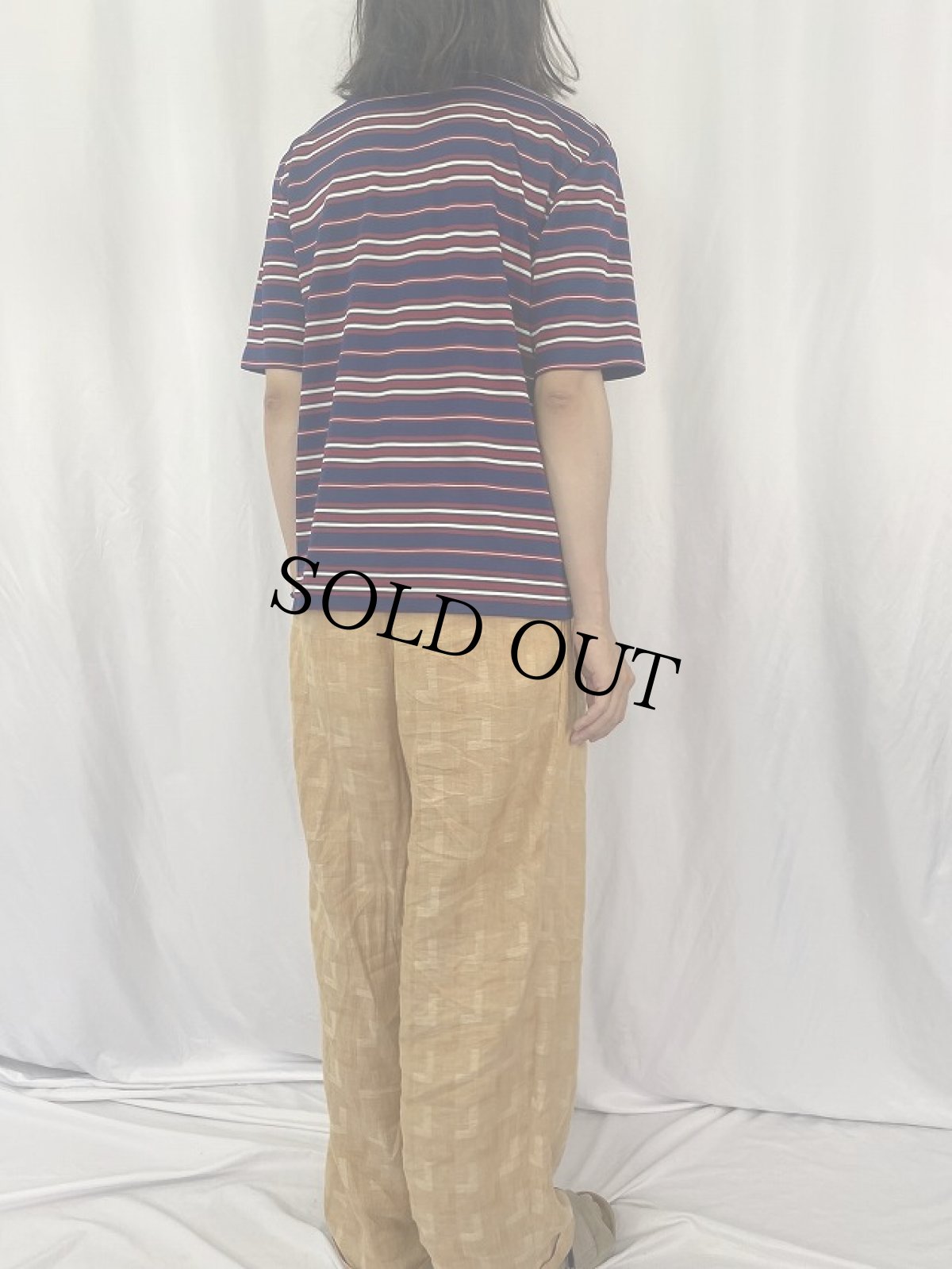 画像4: 70's Lord Jeff USA製 ボーダー柄 ポリエステルポロシャツ XL (4)