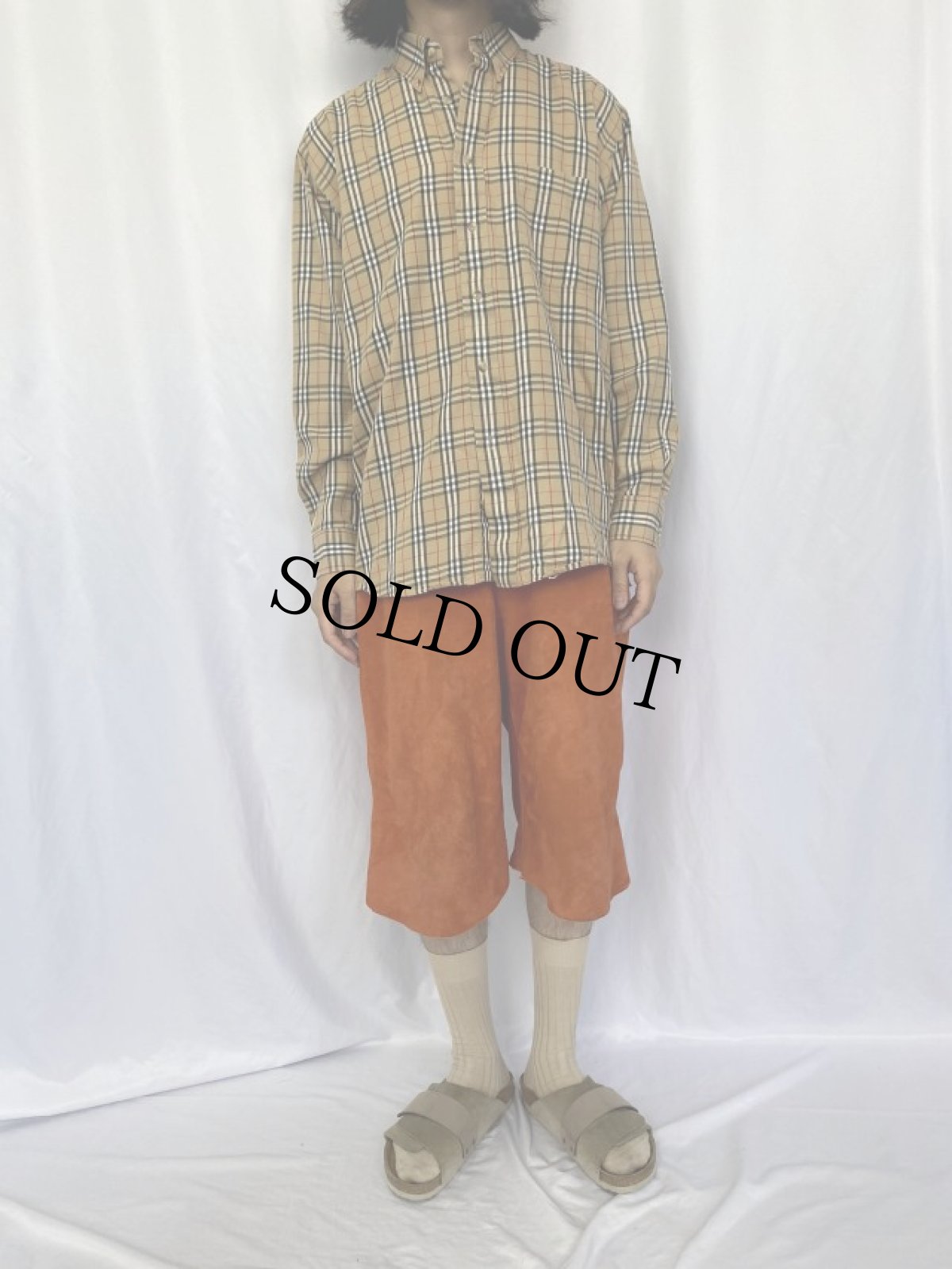 画像2: 90's Burberrys ENGLAND製 バーバリーチェック柄 ボタンダウンシャツ L (2)