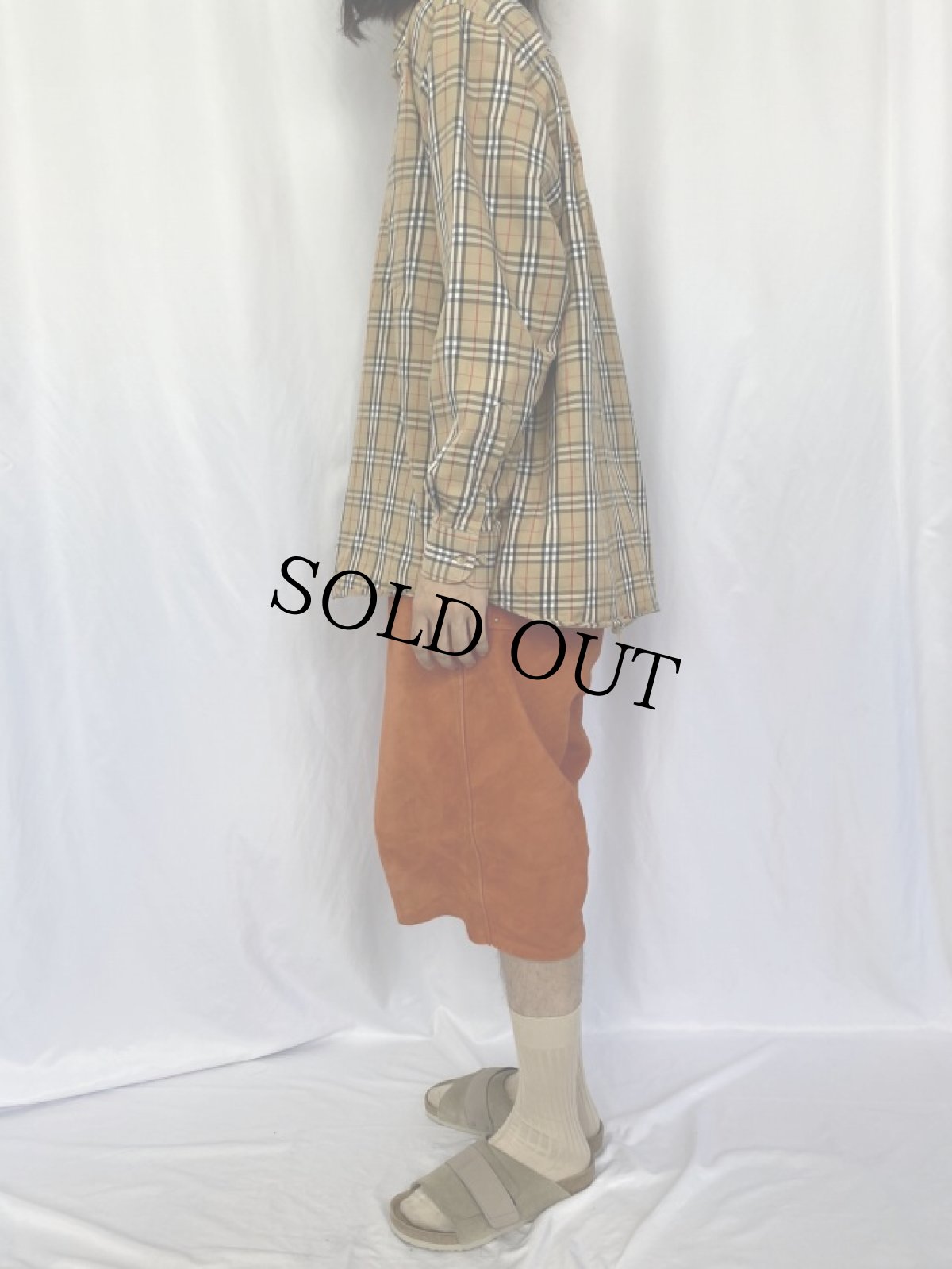 画像3: 90's Burberrys ENGLAND製 バーバリーチェック柄 ボタンダウンシャツ L (3)