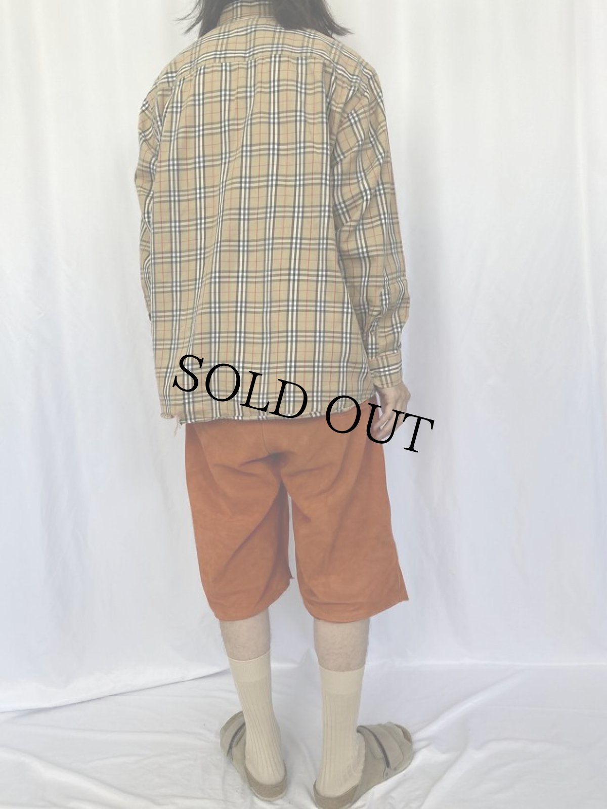 画像4: 90's Burberrys ENGLAND製 バーバリーチェック柄 ボタンダウンシャツ L (4)