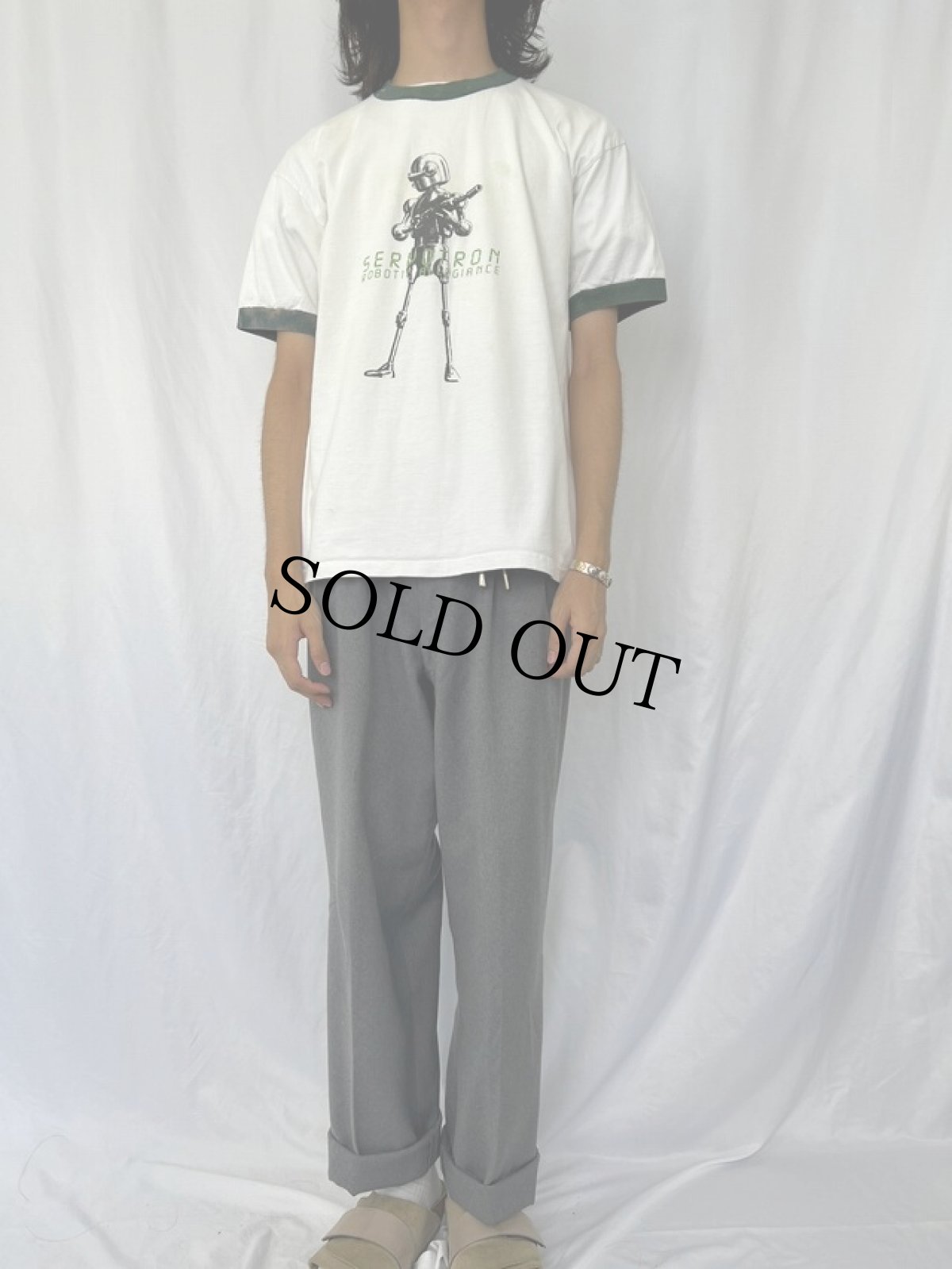 画像2: 90's Amphetamine Reptile Records "Servotron" インディーロックバンド プリントリンガーTシャツ L (2)