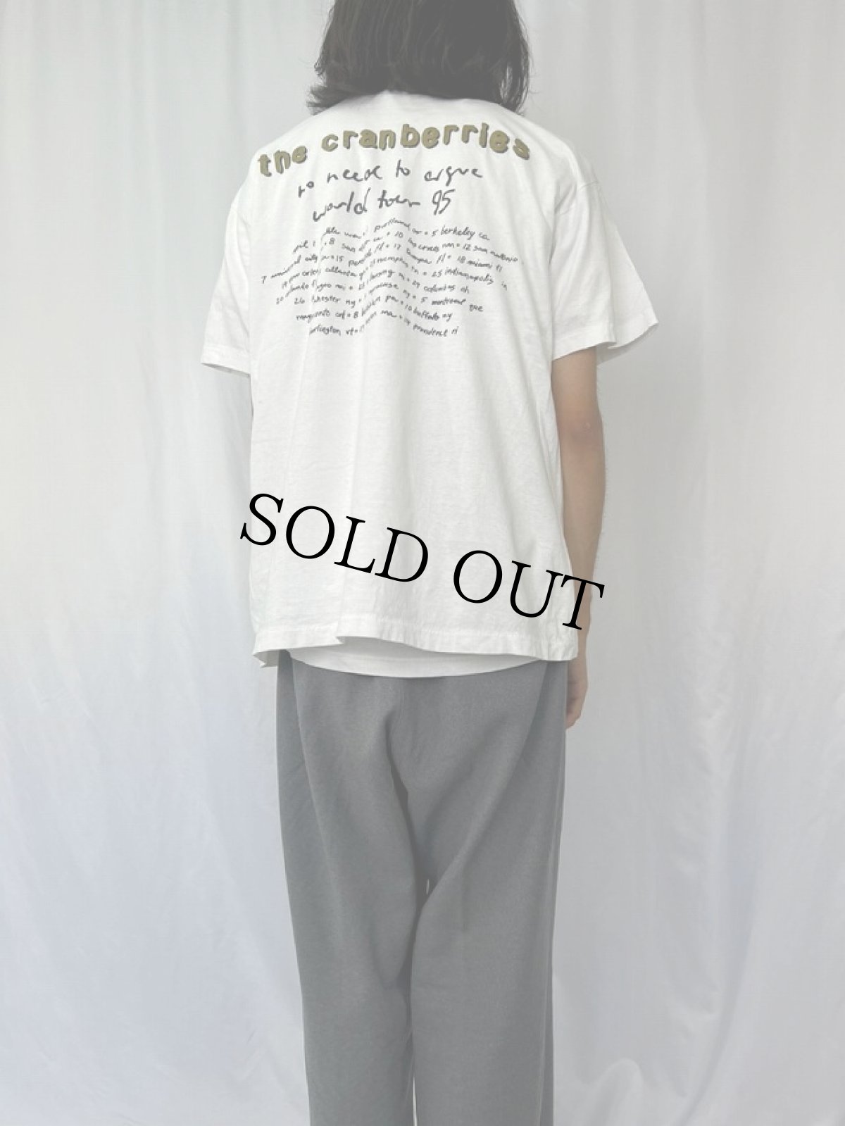 画像4: 90's the cranberries FRANCE製 "no need to argue world tour 95" ポストパンクバンドTシャツ XL (4)