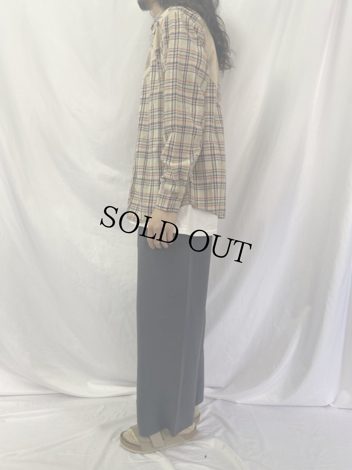 画像3: 70's KENNINGTON チェック柄 インディアンプリント ポリエステル ウエスタンシャツ L (3)