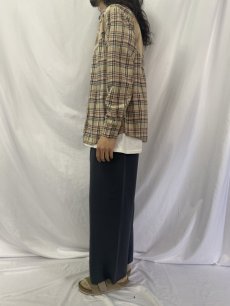 画像3: 70's KENNINGTON チェック柄 インディアンプリント ポリエステル ウエスタンシャツ L (3)