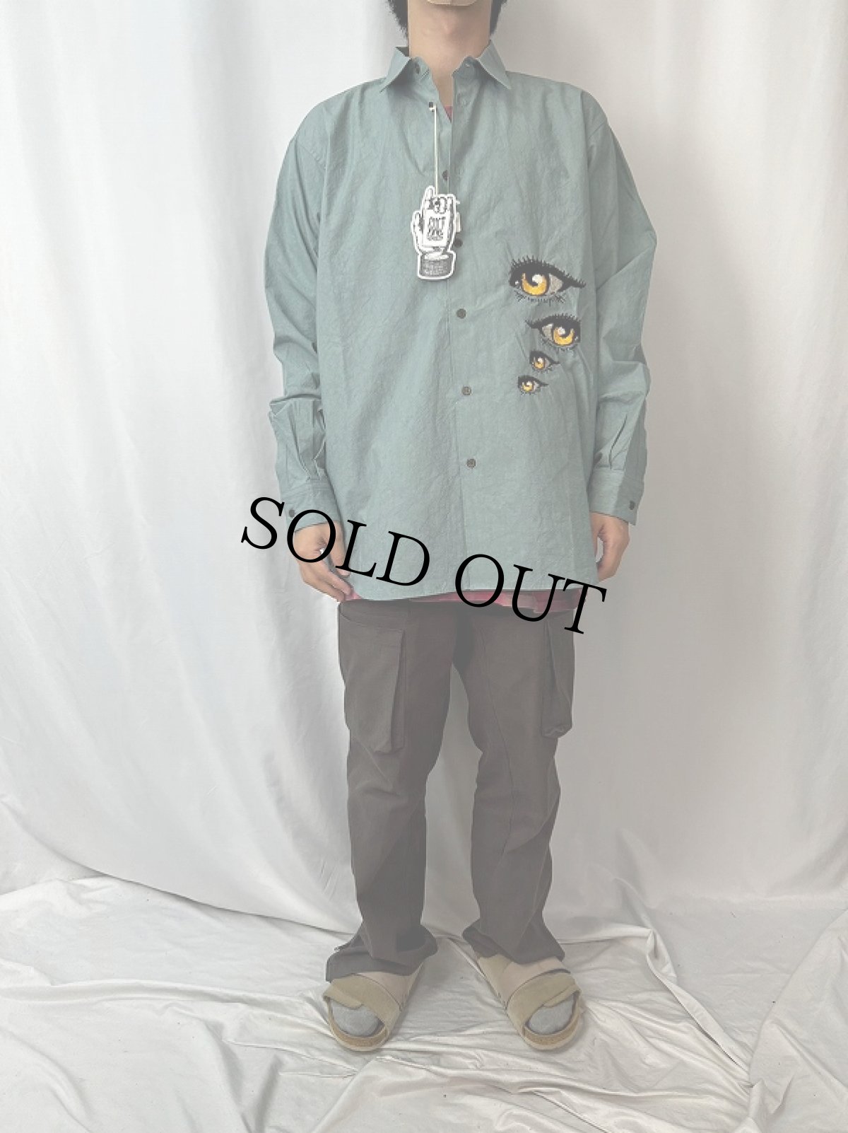 画像2: 【SALE】  CULTURES "CRAFTMAN EYES SHIRT" SAX L (2)