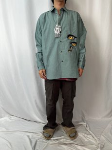 画像2: CULTURES "CRAFTMAN EYES SHIRT" SAX L (2)