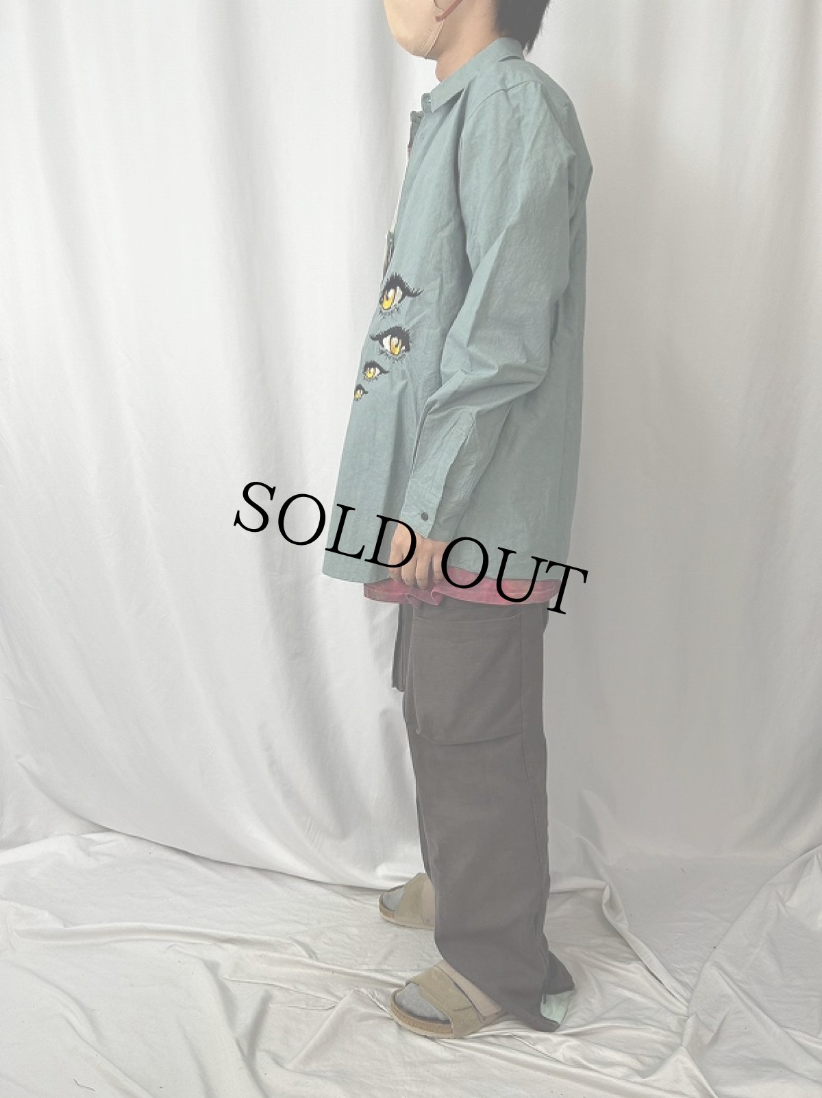 画像3: 【SALE】  CULTURES "CRAFTMAN EYES SHIRT" SAX L (3)