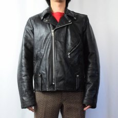 画像2: 60〜70's AMF Harley-Davidson キルティングライナーダブルライダースジャケット BLACK SIZE44 (2)