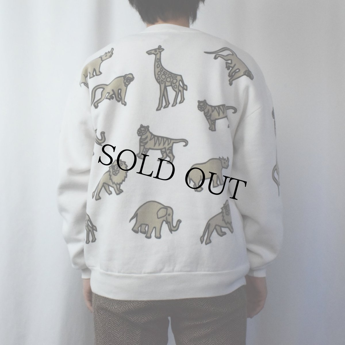 画像3: 90's MICHIGAN RAG CO. USA製 "Animals" 動物柄スウェット L (3)
