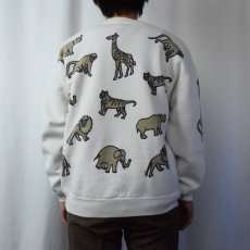 画像3: 90's MICHIGAN RAG CO. USA製 "Animals" 動物柄スウェット L (3)