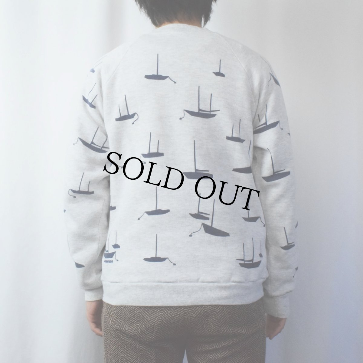 画像3: 80〜90's MICHIGAN RAG CO. USA製 "Sailboat" ヨット柄スウェット L (3)