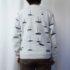 画像3: 80〜90's MICHIGAN RAG CO. USA製 "Sailboat" ヨット柄スウェット L (3)