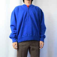 画像3: 50〜60's SAND KNIT "LIONS" フェルトパッチ付き ハーフジップニットセーター SIZE48 (3)