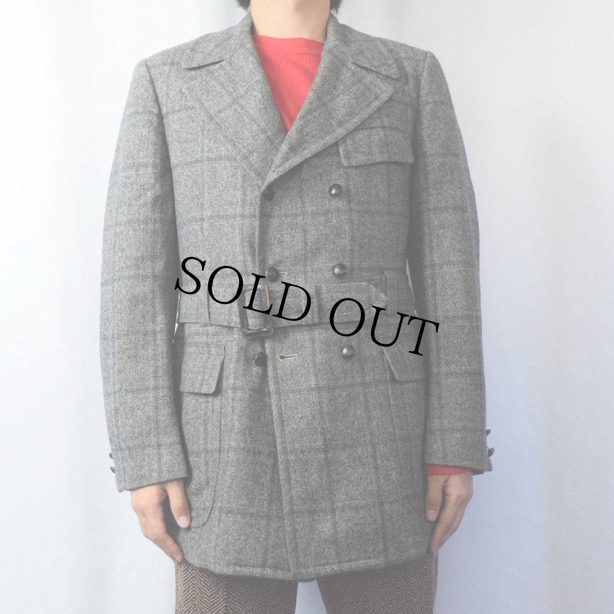 画像2: 60〜70's UNIUNERSITY SEAG チェック柄 ウールノーフォークジャケット (2)