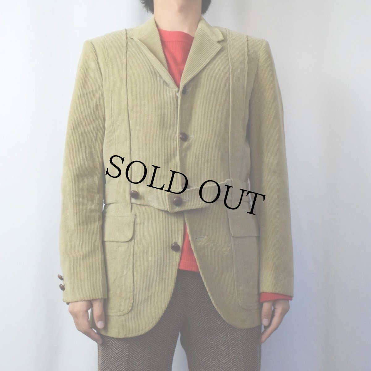 画像2: 60〜70's Mario's コーデュロイノーフォークジャケット (2)