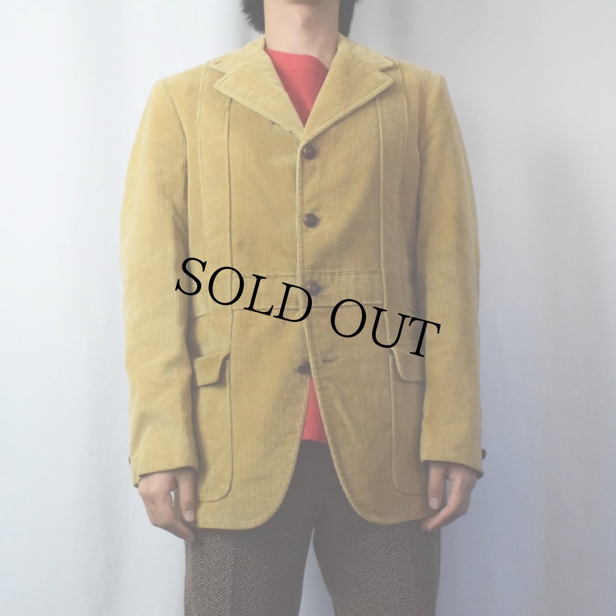 画像2: 60〜70's Cresco コーデュロイノーフォークジャケット SIZE38 (2)