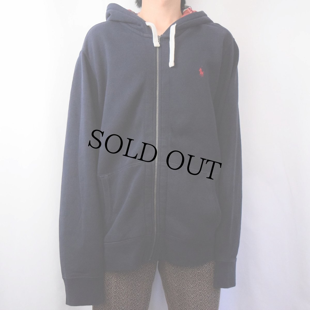 画像2: POLO Ralph Lauren ロゴ刺繍 スウェットジップパーカー NAVY XL (2)