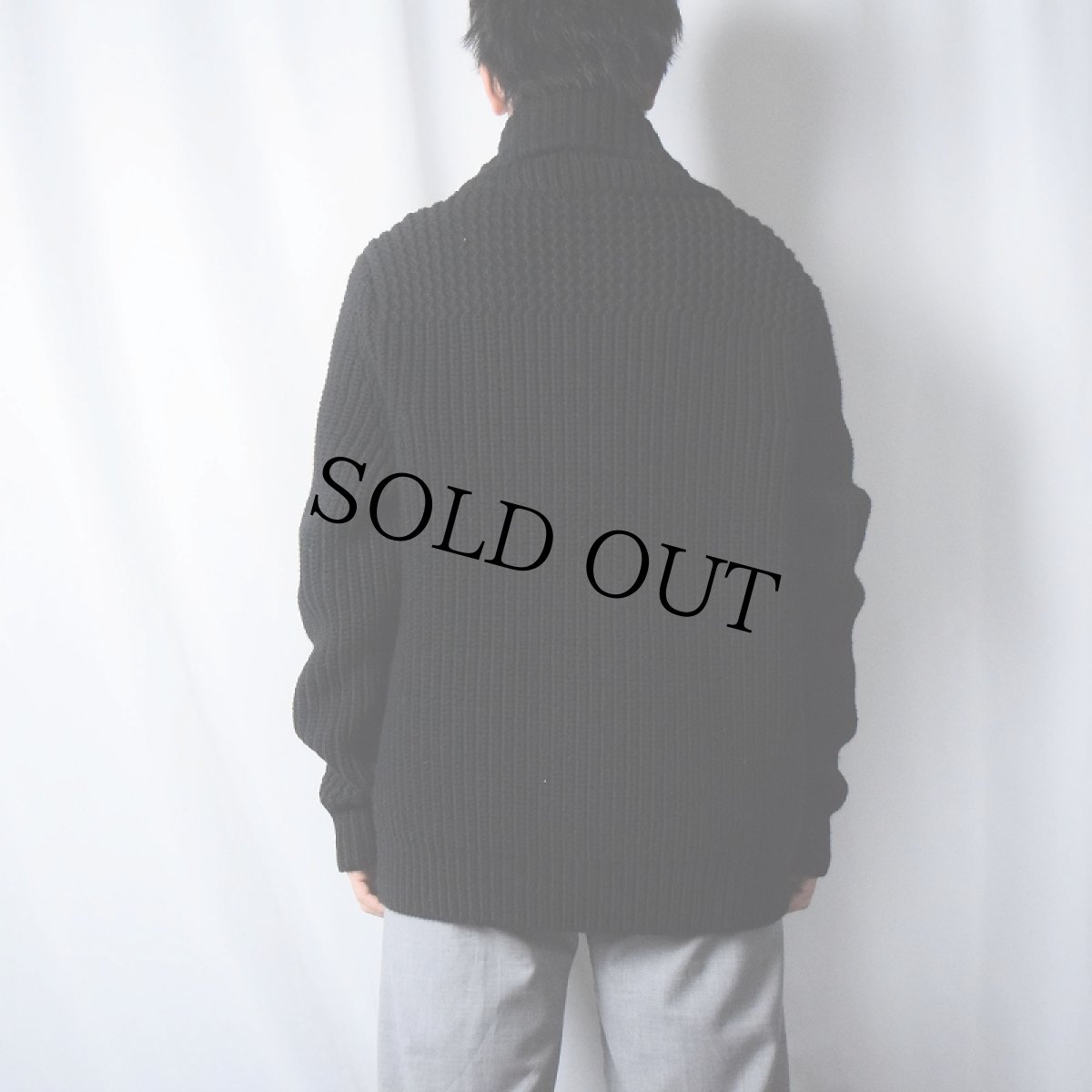 画像3: BURBERRY BRIT ショールカラー メリノウールニットカーディガン BLACK XL (3)