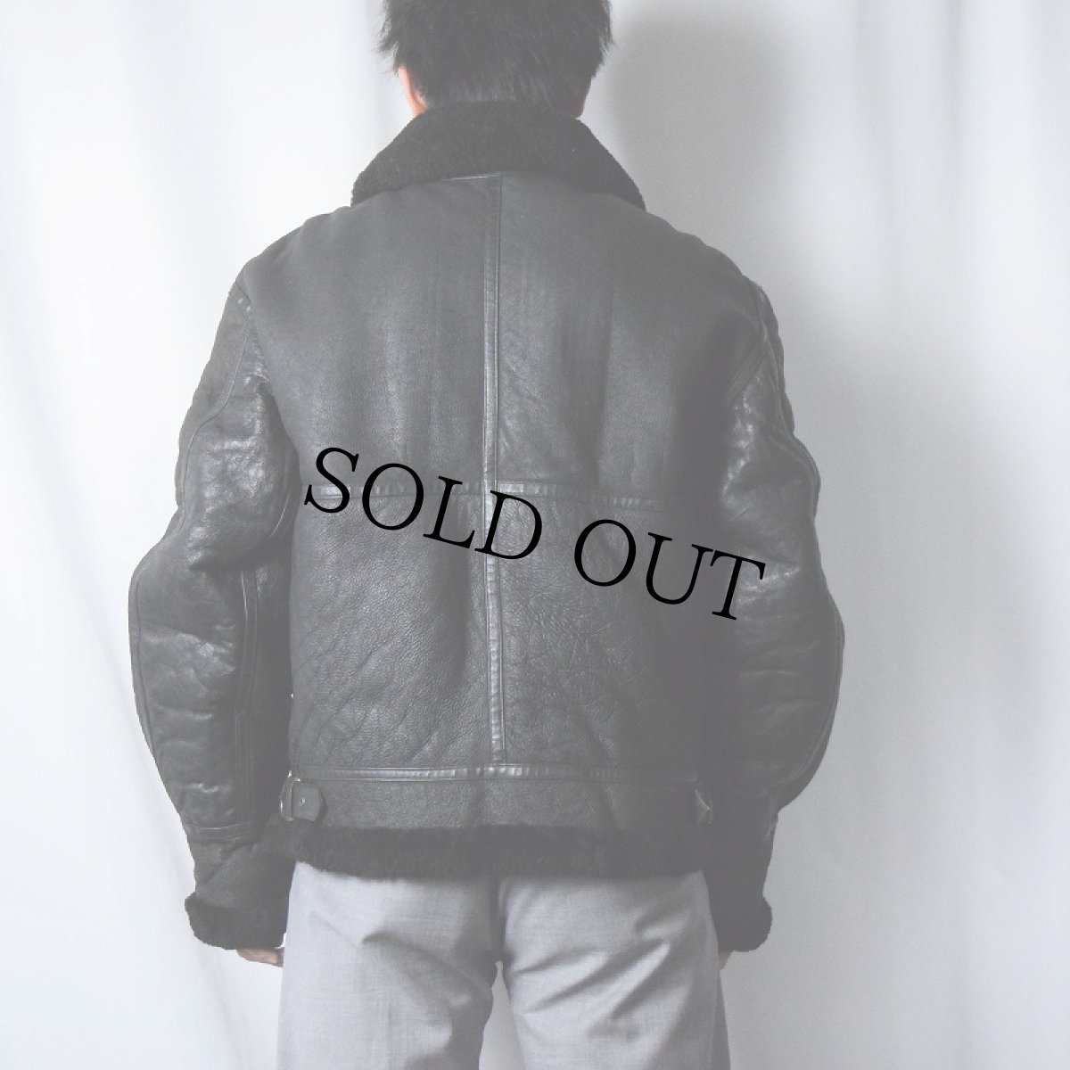 画像3: 民間品 B-3 TYPE ムートンフライトジャケット BLACK L (3)