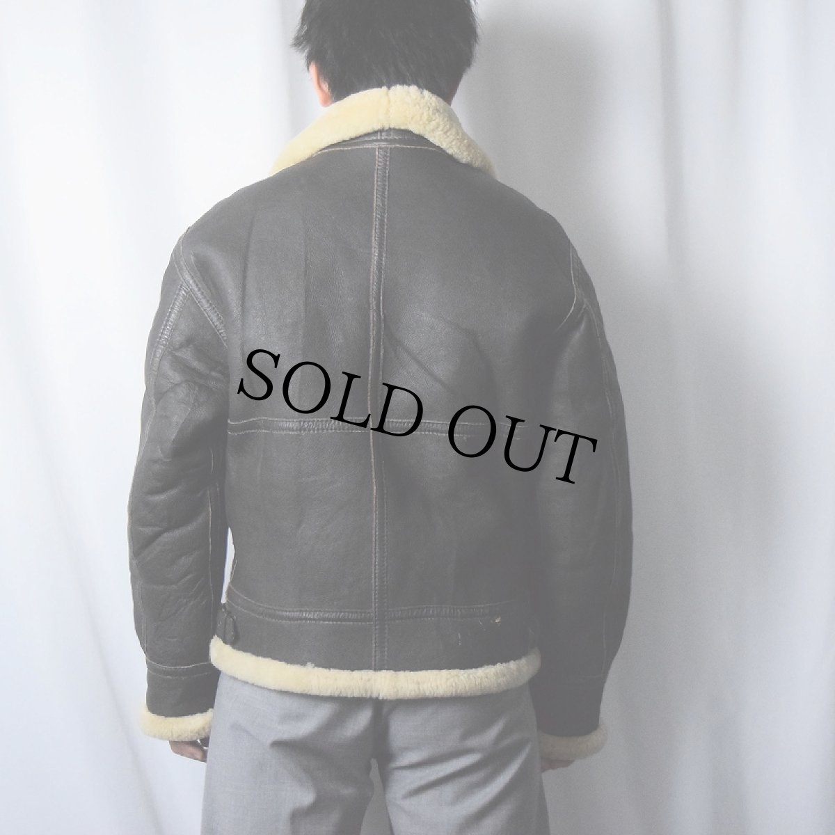 画像3: [お客様お支払い処理中]民間品 B-3 TYPE ムートンフライトジャケット BROWN XL (3)