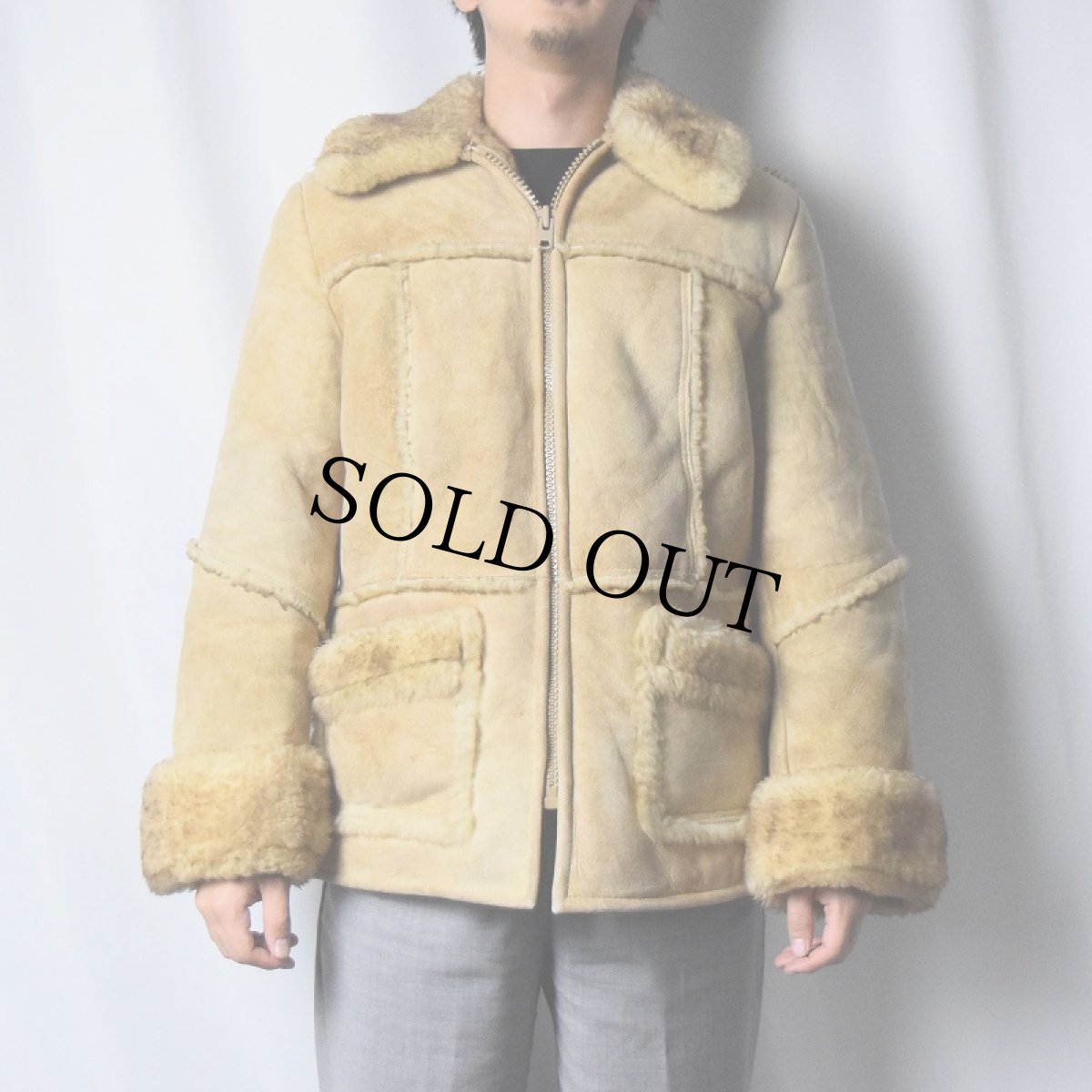 画像2: 80's BICK USA製 ムートンコート (2)