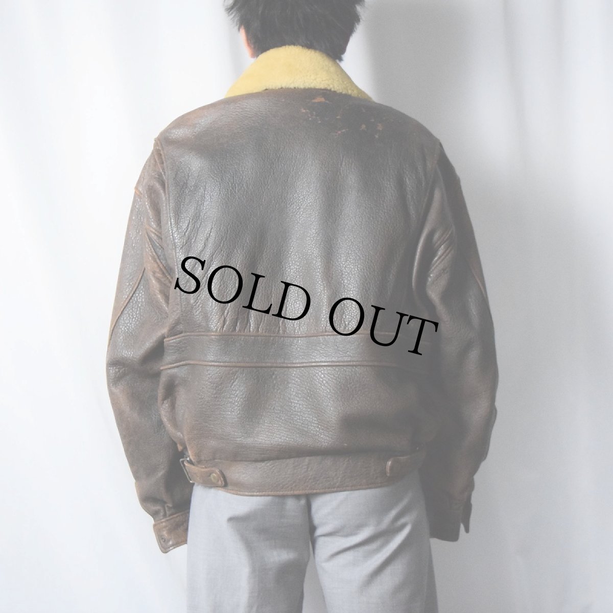 画像3: ボアライナー付き レザージャケット L (3)