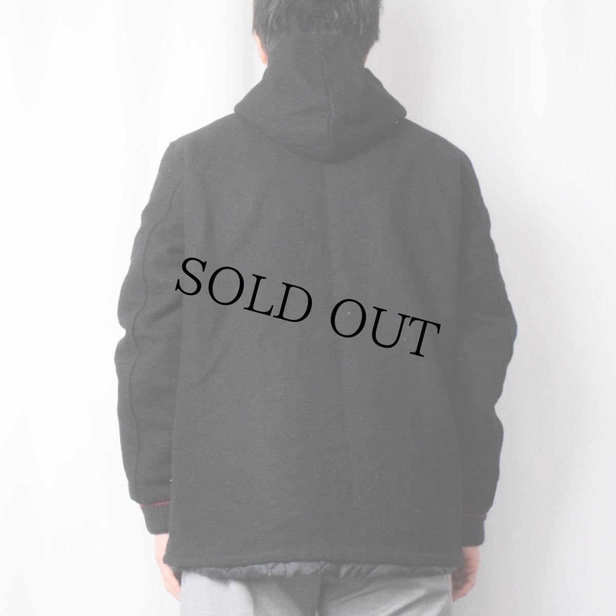 画像3: 80's BUTWIN USA製 キルティングライナー ウールメルトンジャケット BLACK (3)