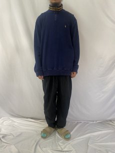 画像2: POLO Ralph Lauren ハーフジップ ハイネックスウェット NAVY XXL (2)