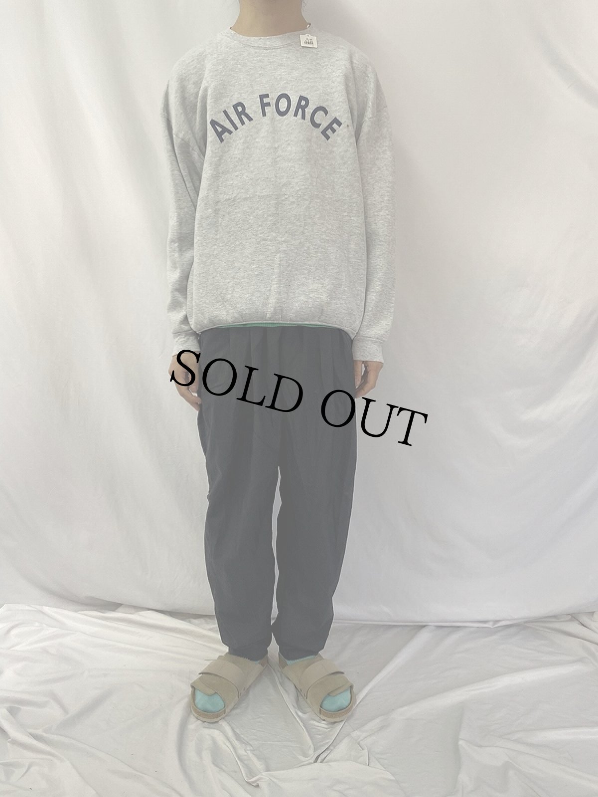 画像2: U.S.AIRFORCE USA製 ロゴプリントスウェット L (2)