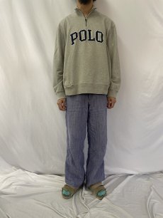 画像2: 90's〜 POLO Ralph Lauren ロゴパッチ付き ハーフジップスウェット XL (2)