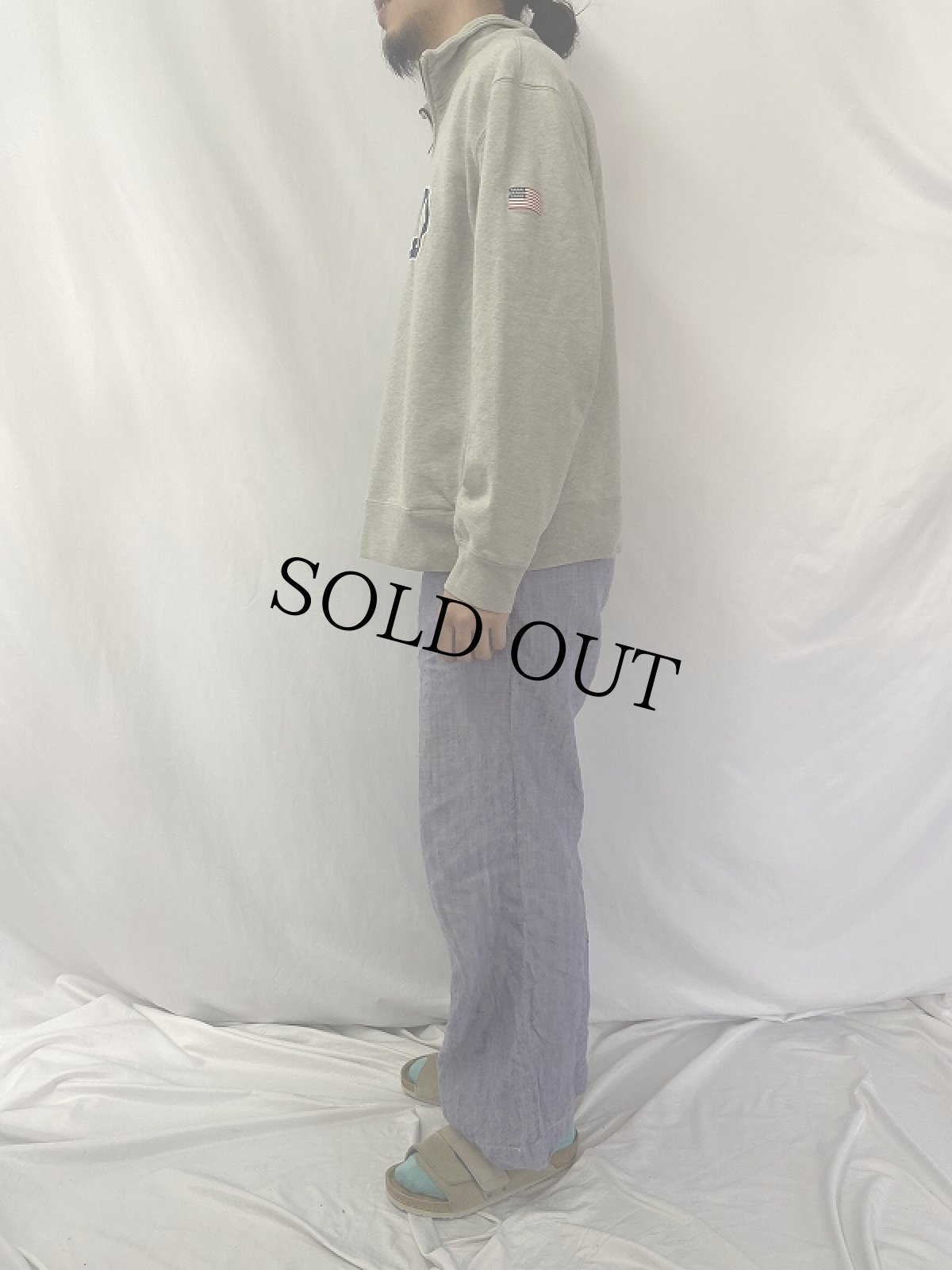 画像3: 90's〜 POLO Ralph Lauren ロゴパッチ付き ハーフジップスウェット XL (3)